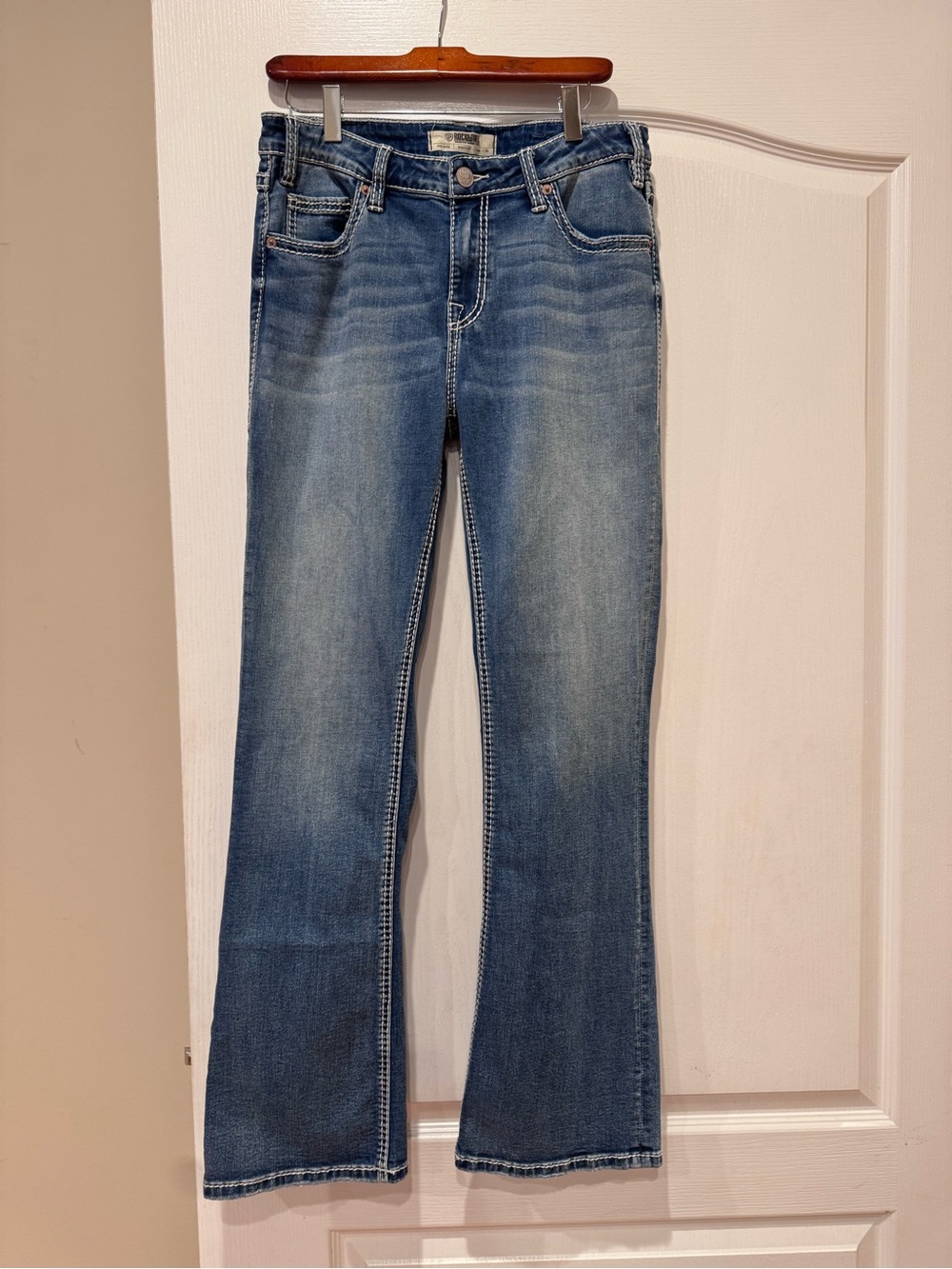 Women's Mid-Rise Light Blue Flare Jeans